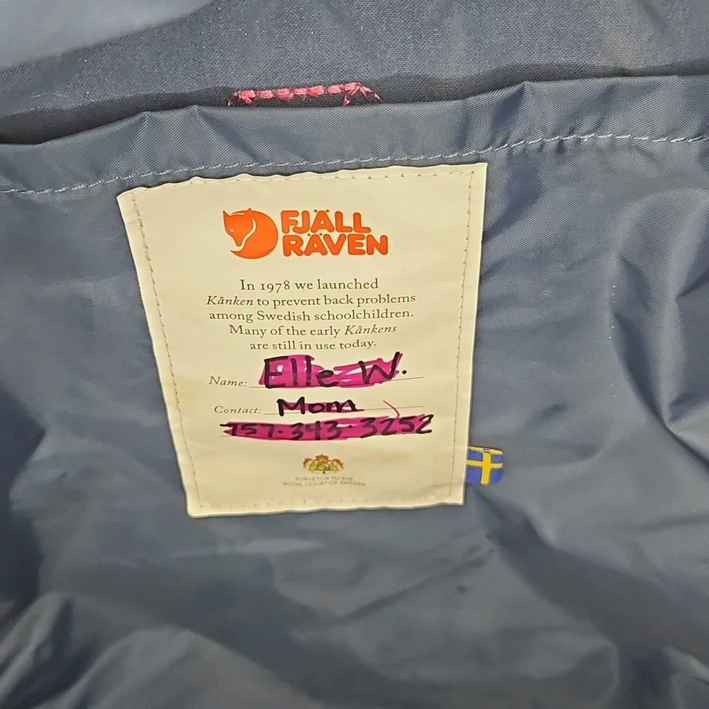 Fjallraven Kanken Everyday Backpack Blue & Pink - Picture 7 of 7